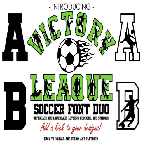 Victory League Soccer Font Sports Alphabet Letters cover image.