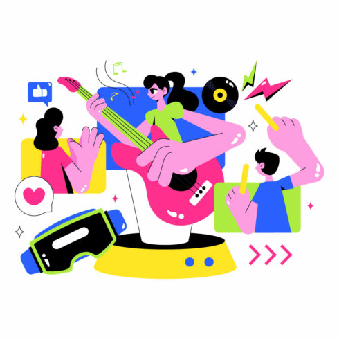 10 Virtual Concert Illustration cover image.