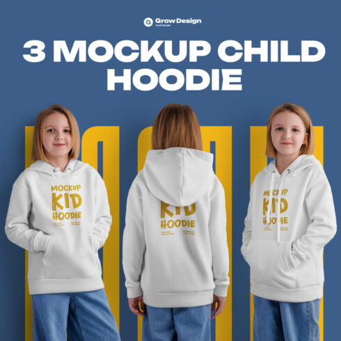 3 Mockups of a Children's Hoodie vol01 cover image.