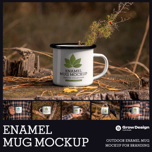 6 Outdoor Enamel Mug Mockup For Branding Presentation cover image.