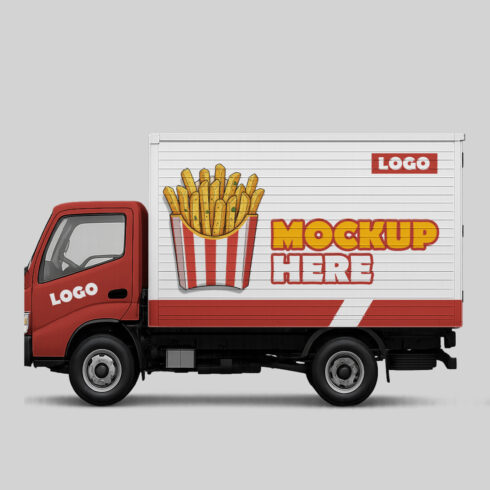 Realistic Box Truck Mockup – Editable Side and Rear View for Branding cover image.