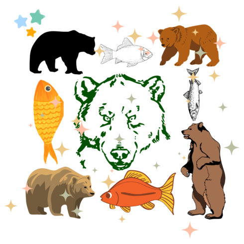 Bear & Fish a new T-Shirts design cover image.