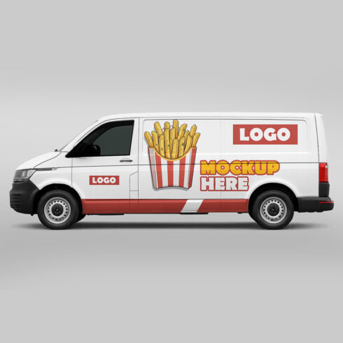 Delivery Van Mockup – Editable Side View Vehicle Branding Template cover image.