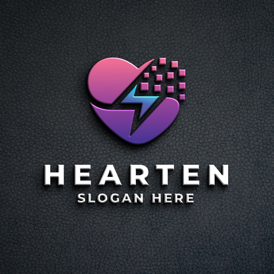 Digital Love Heart Logo - MasterBundles