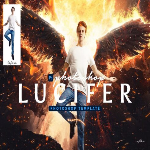 Lucifer Photoshop Template cover image.