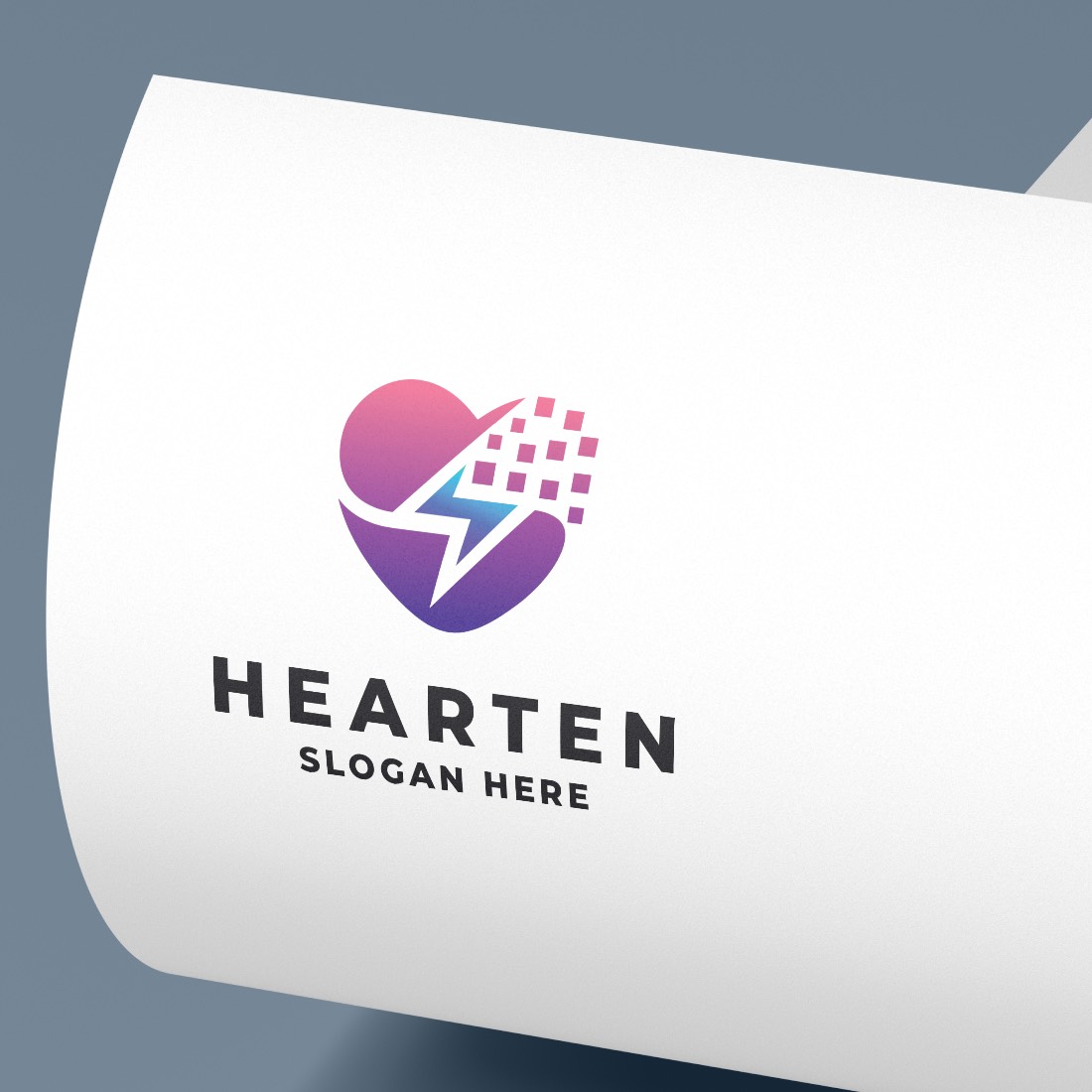 Digital Love Heart Logo - MasterBundles