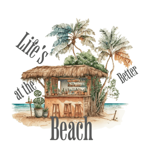 Life's better at the beach new T-Shirts design cover image.