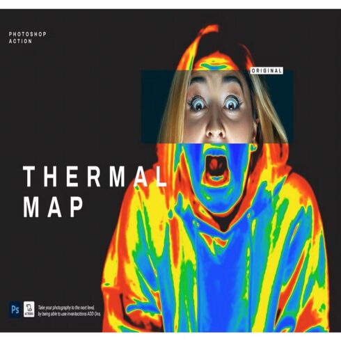Thermal Map Photoshop Action cover image.