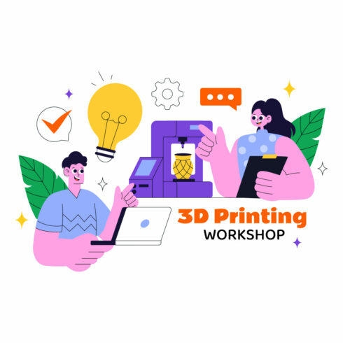 10 3D Printing Workshop Illustration cover image.