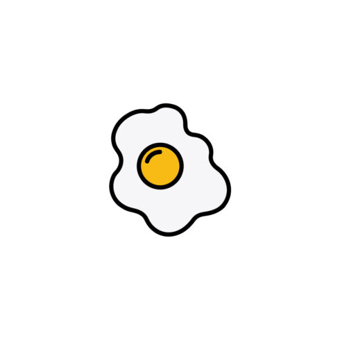 Fried Egg Icon Vector Illustration - Minimal Flat Design cover image.