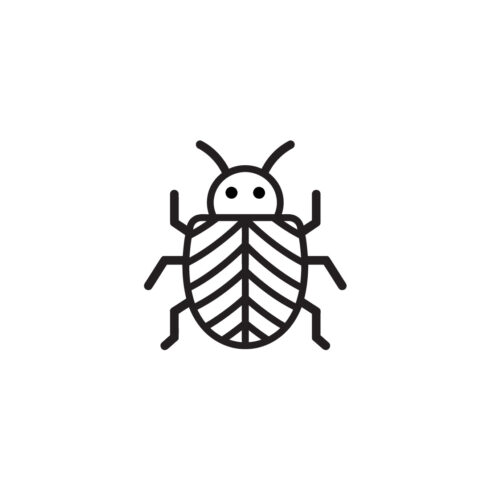 Black beetle insect icon, simple vector template cover image.