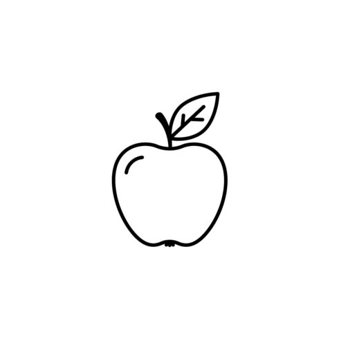 Apple fruit icon, healthy food and education symbol cover image.