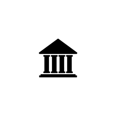 Classic building with columns icon for bank, university, or government cover image.