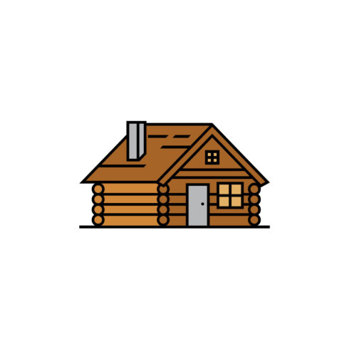 Cartoon Log Cabin Vector Icon Wooden House for Nature and Travel Theme cover image.