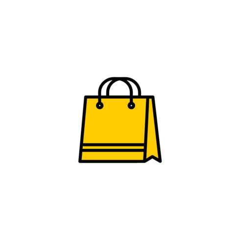 Yellow Cartoon Shopping Bag Icon Symbol for Retail, Sale, and E-commerce cover image.