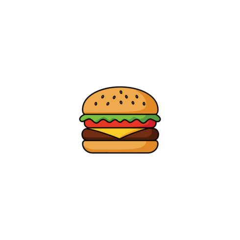 Burger Icon Vector Illustration - Fast Food Design cover image.