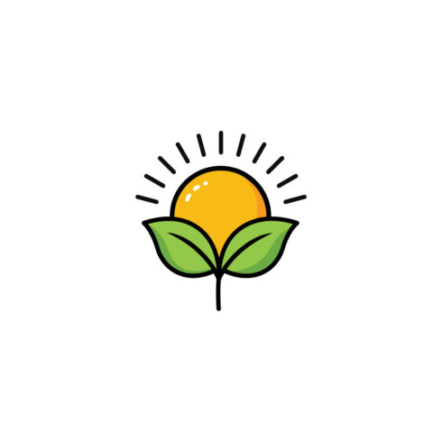 Sun with Leaf Icon Vector - Eco Energy and Nature Concept cover image.