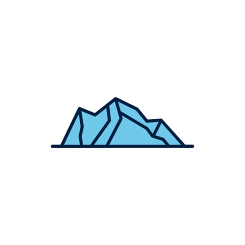 Iceberg Line Icon in Ocean Climate Change, Global Warming, and Nature Landscape Vector Illustration cover image.