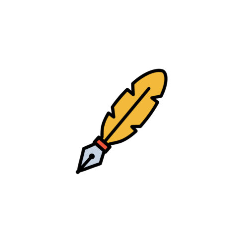 Vintage Feather Quill Pen Icon for Writing and Literature cover image.