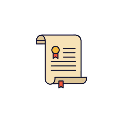 Certificate Scroll Vector Icon for Graduation and Achievement cover image.