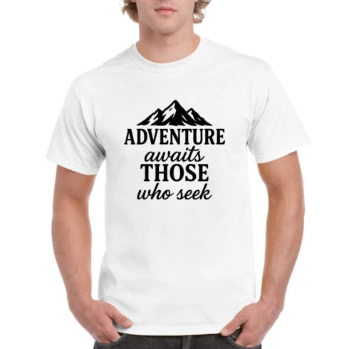 Adventure Awaits Those Who Seek Mountain Tshirt cover image.