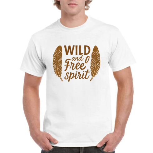 Wild Free Spirit Feather Tee Nature Boho Shirt cover image.