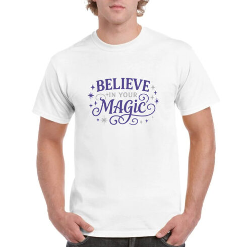 Believe Your Magic Inspirational Tee Star Design cover image.