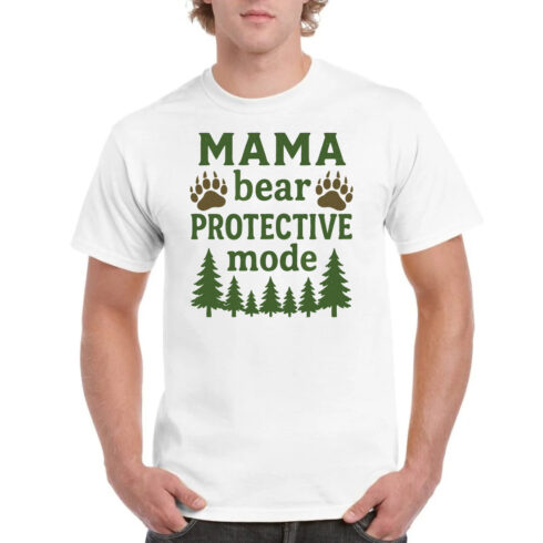 Mama Bear Protective Mode Forest Mom T-Shirt cover image.