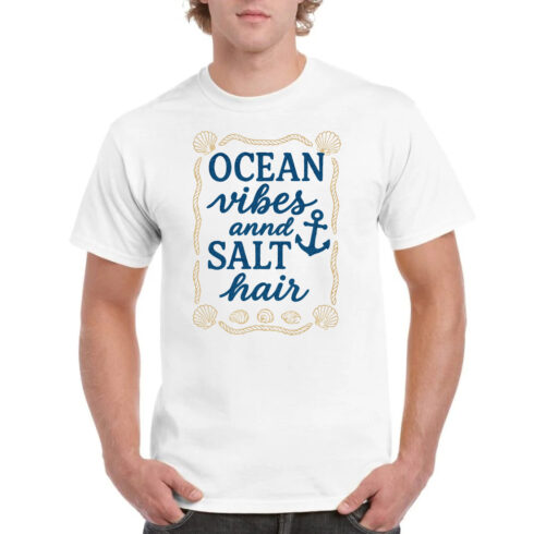Ocean Vibes & Salt Hair Nautical Beach T-Shirt cover image.