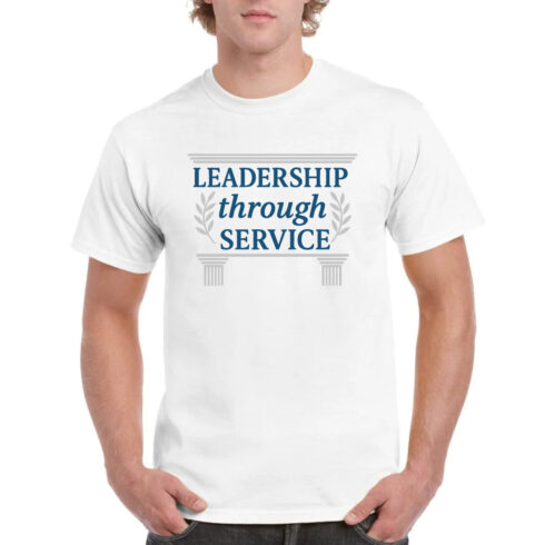 Leadership Through Service Tee Motivational Shirt cover image.