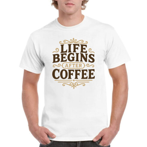 Life Begins After Coffee Funny T-Shirt Gift cover image.