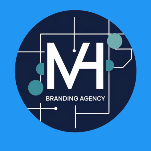 MH letters new logo design cover image.