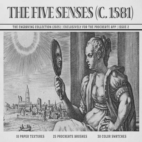 The Five Senses Procreate Kit cover image.