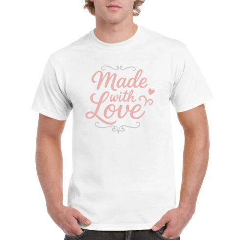 Made With Love Sweet T-Shirt Gift Tee cover image.