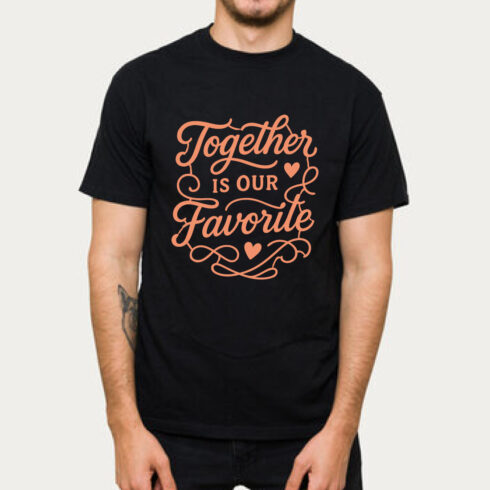 Together is Our Favorite Orange Script Black Tee cover image.