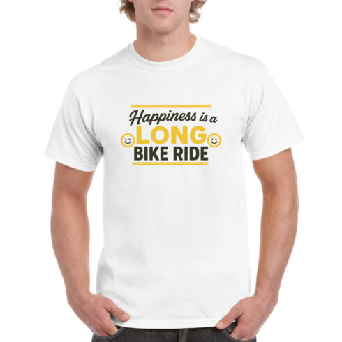 Happiness Long Bike Ride Cycling T-Shirt Gift cover image.
