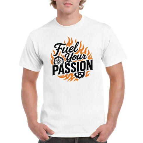 Fuel Your Passion Cycling Fire Flame T-Shirt Gift cover image.