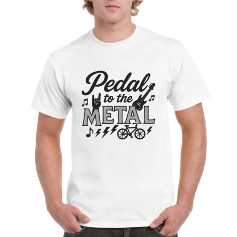 Pedal to the Metal Cycling Music Tee cover image.
