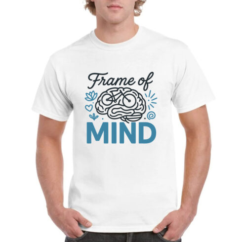 Frame of Mind Cycling Mental Health Brain Tee cover image.