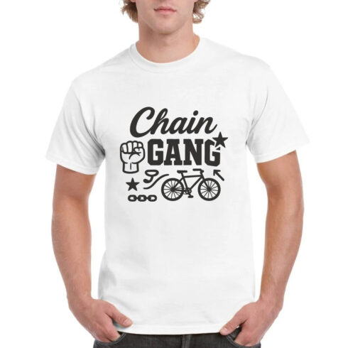 Chain Gang Cycling Bike Rider Team T-Shirt Design cover image.