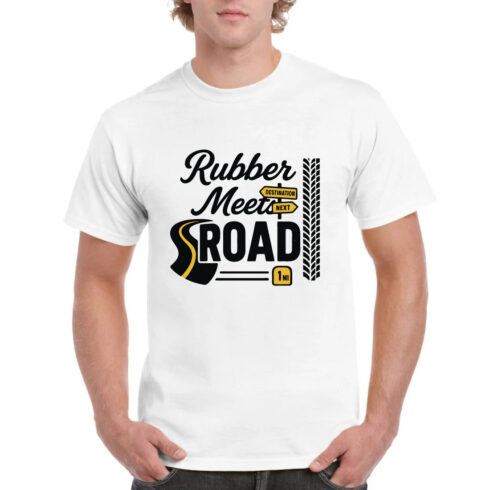 Rubber Meet Road Travel Adventure Journey T-Shirt cover image.