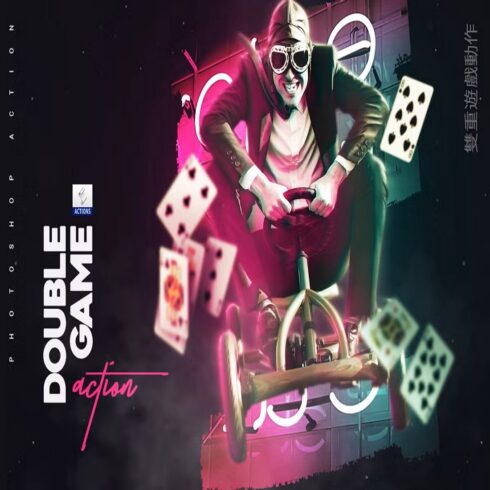 SALE - Double Game Photoshop Action cover image.
