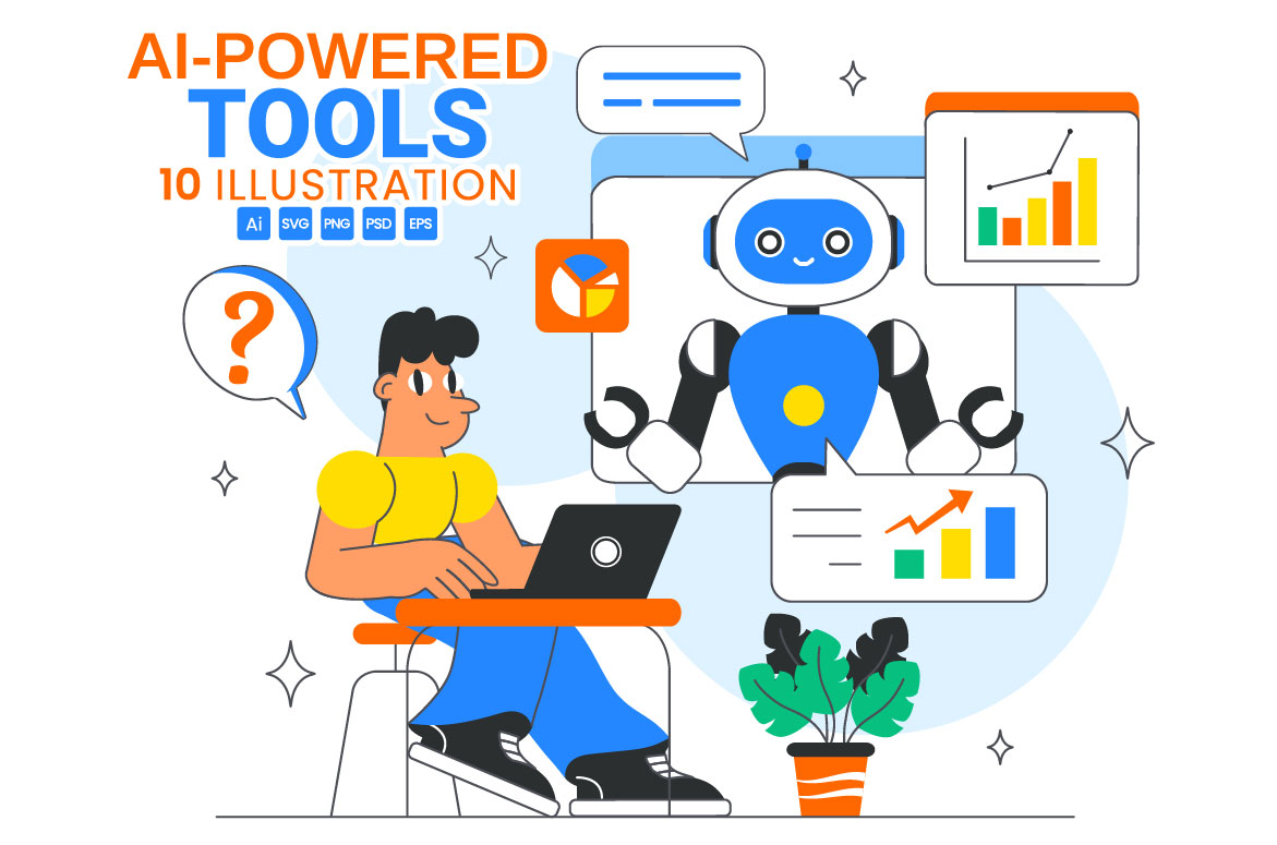 10 AI Powered Tools Illustration - MasterBundles