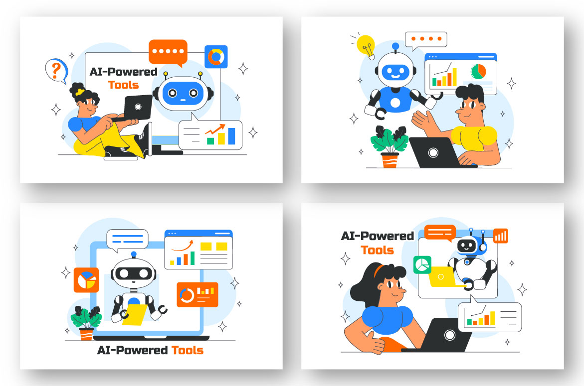 10 AI Powered Tools Illustration - MasterBundles