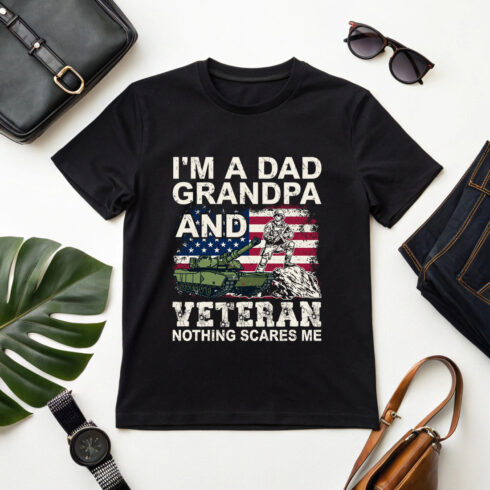 American Flag Military Veteran Graphic for Fathers and Grandfathers Artwork for Apparel and Prints cover image.