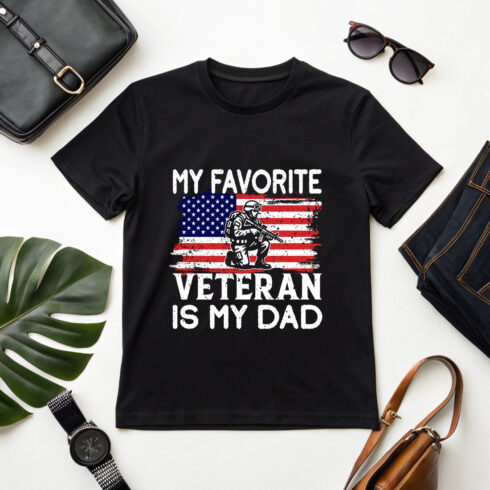 American Flag Veteran Dad Appreciation Graphic for Apparel and Prints cover image.