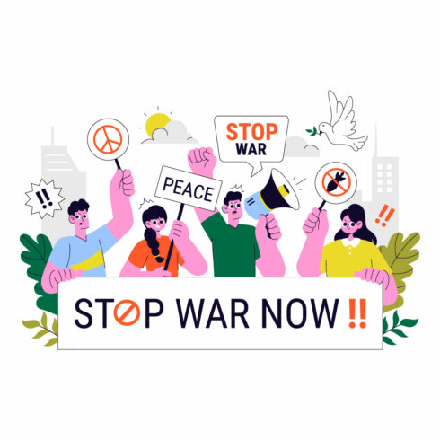 10 Anti War Resistance Demonstration Illustration cover image.