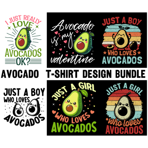 Avocado graphic design for Avocado lover Avocado t-shirt design Bundle Avocado t-shirt design Avocado graphic design cover image.
