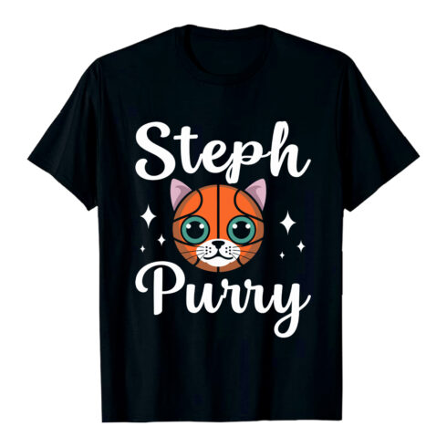 Basketball cat face with text black t-shirt green eyes Basketball T-Shirt Design EPS AI PDF SVG PNG cover image.