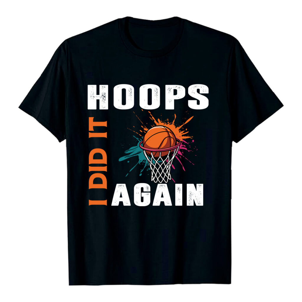 Text Hoops Basketball Hoops Score Success winning Basketball T-Shirt Design EPS AI ...
